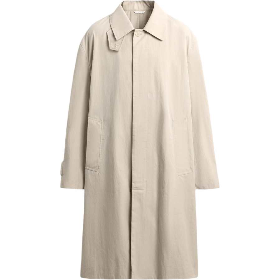 ZARA Trench Coats Unisex Beige Lapel Moderate