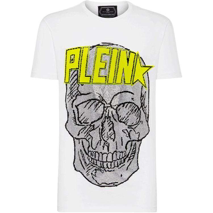 PHILIPP PLEIN T Shirts Men's White Crew Neck Moderate