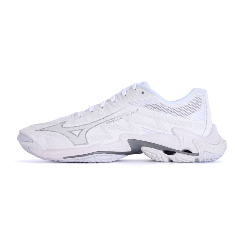 Mizuno Wave Lightning Elite Cushioning Slip Resistant Abrasion Resistant Low top Volleyball Shoes Unisex White Silver