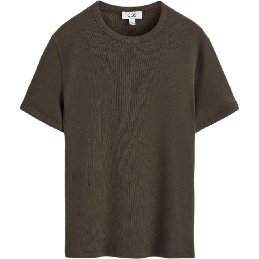 COS T Shirts Men's Brown Crew Neck