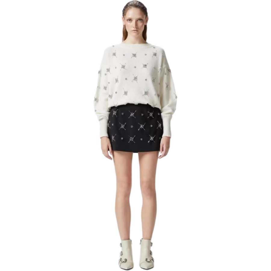 PINKO Embellished Ribbed Hem Jumper