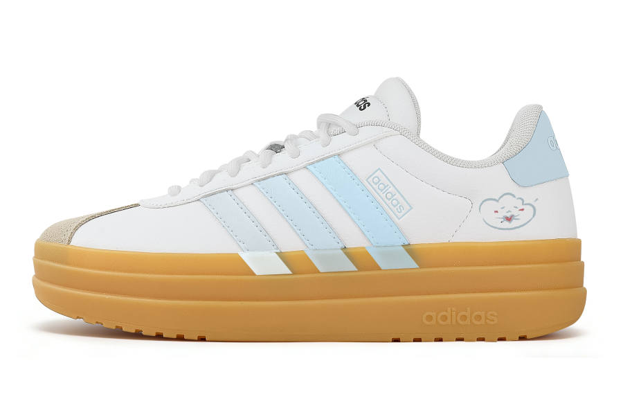 Adidas Adidas VL Court Bold Thick Cloud Abrasion Resistant Slip Resistant Low top Skateboard Shoes Women's White Blue