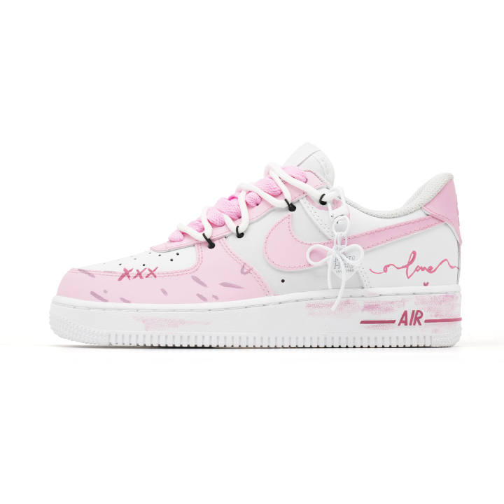 Nike Nike Air Force 1 Heartbeat Pink Mist Low top Skateboard Shoes Women's