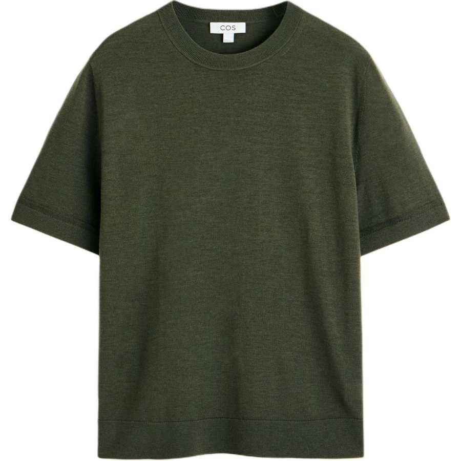 COS T Shirts Men's Dark Green Crew Neck