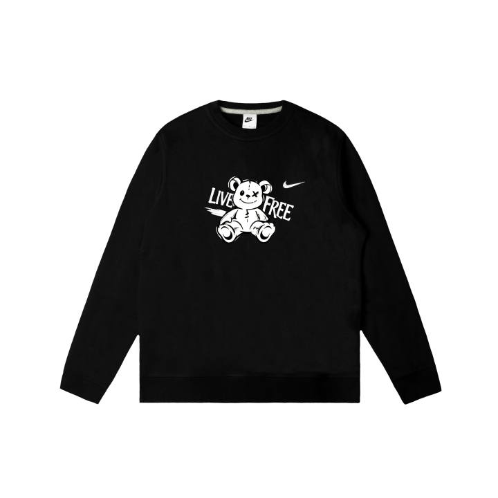 Nike Nike Club Sweatshirts Men's Black Crew Neck Moderate Regular