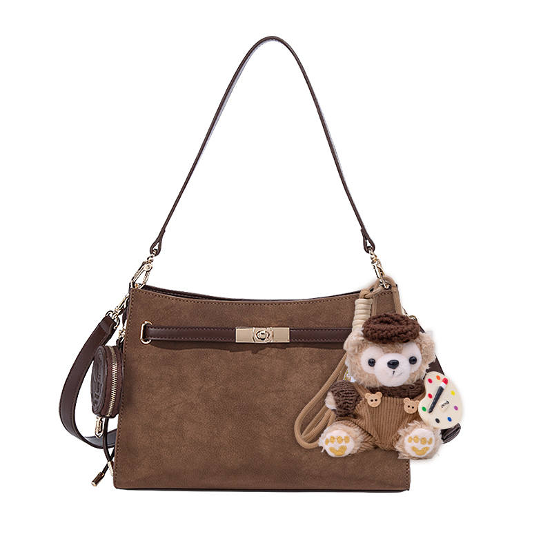 Disney Mickey Mouse Pu Shoulder Bag Regular Women's Warm Brown/Dark Brown