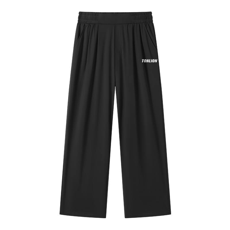 Tonlion Casual Pants Unisex Thin Straight Fit Pants