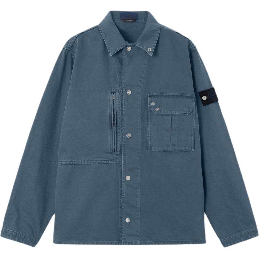 Stone Island zipped pocket cotton shirt