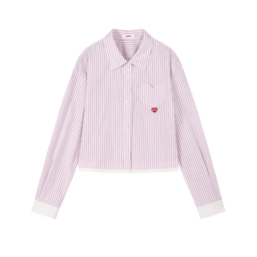 Kirsh Shirts Women's Pink Stripes Lapel Moderate Other