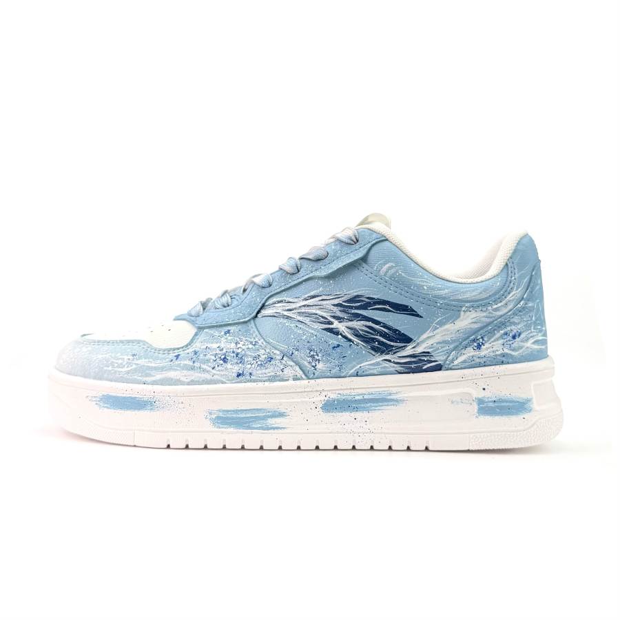 Anta Canglan Taling Height Increasing Lightweight Breathable Low top Skateboard Shoes Unisex Blue White