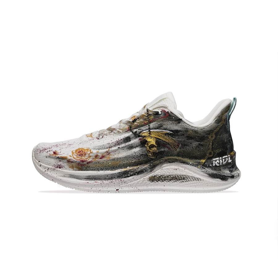 Anta Fabric Low top Casual Physical Fitness Test & Exam City Commuting Racing Running Shoes Men's White Black