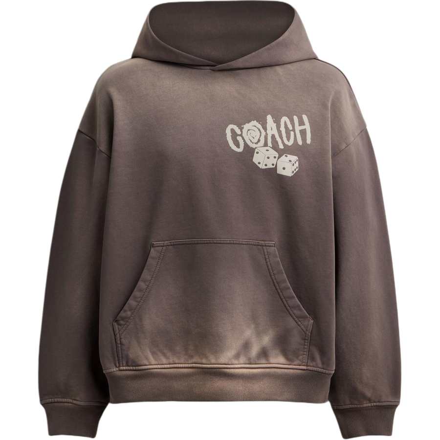 COACH COACH Sweatshirts Men's Gray Hooded Moderate Regular