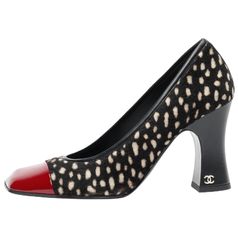 CHANEL SS26 Chunky Heel High Heels 9.5cm Women's Black