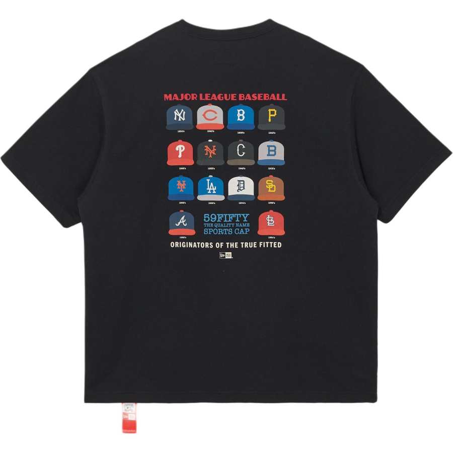 New Era X MLB T Shirts Unisex Black Crew Neck