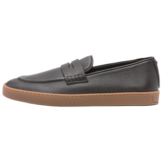 Canali textured strap leather loafers