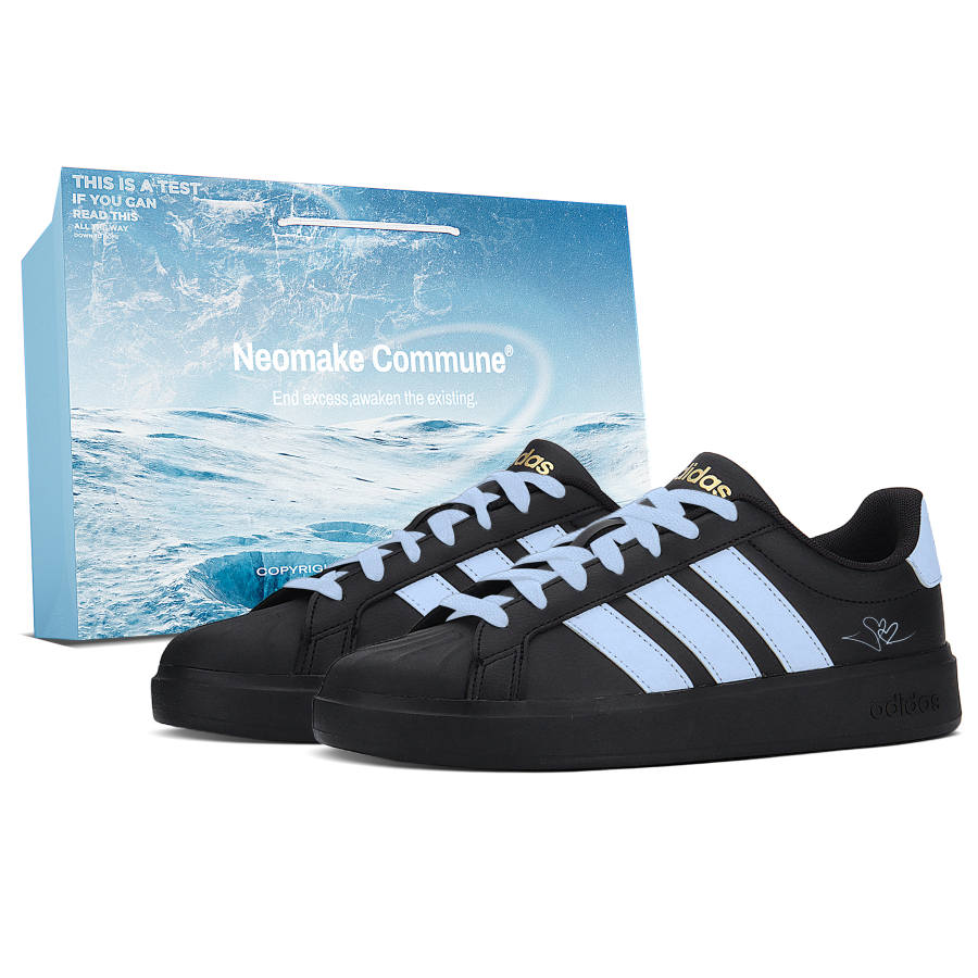 Adidas Adidas Street Talk Low top Kids' Skateboarding Shoes Black Blue Teenagers