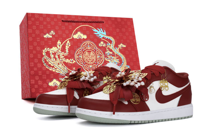 Jordan Jordan Air Jordan 1 Abrasion Resistant Low top Skateboard Shoes Unisex Red