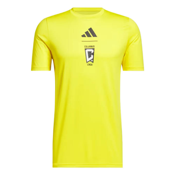 Adidas Adidas T Shirts Men's Team Yellow/Mls Coc Ccc Crew Neck Moderate