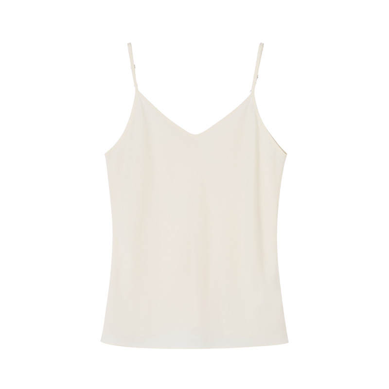 XIANGYING Tank Tops Women's Heron White V Neck Thin Other