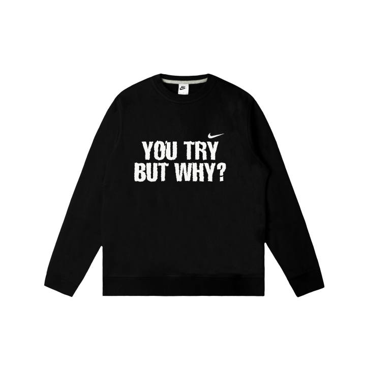 Nike Nike Club Sweatshirts Men's Black Crew Neck Moderate Regular