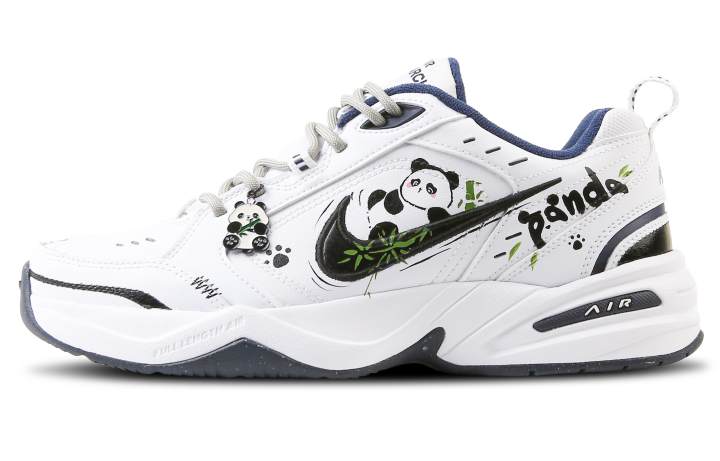 Nike Nike Air Monarch 4 Lucky Treasure Panda Cushioning Abrasion Resistant Low top Chunky Sneakers Unisex Black White