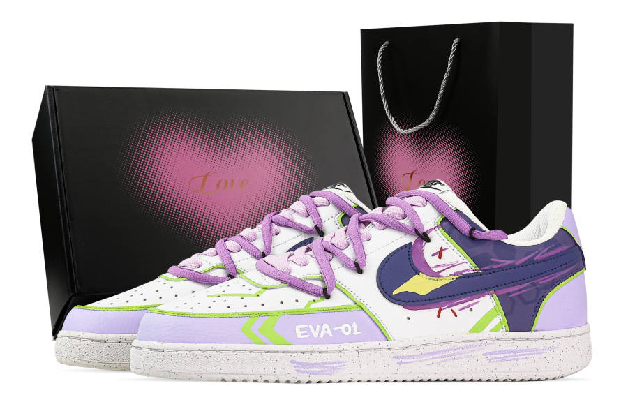 Nike Nike Court Vision 1 War God, Heart Box Abrasion Resistant Slip Resistant Low top Skateboard Shoes Men's Purple