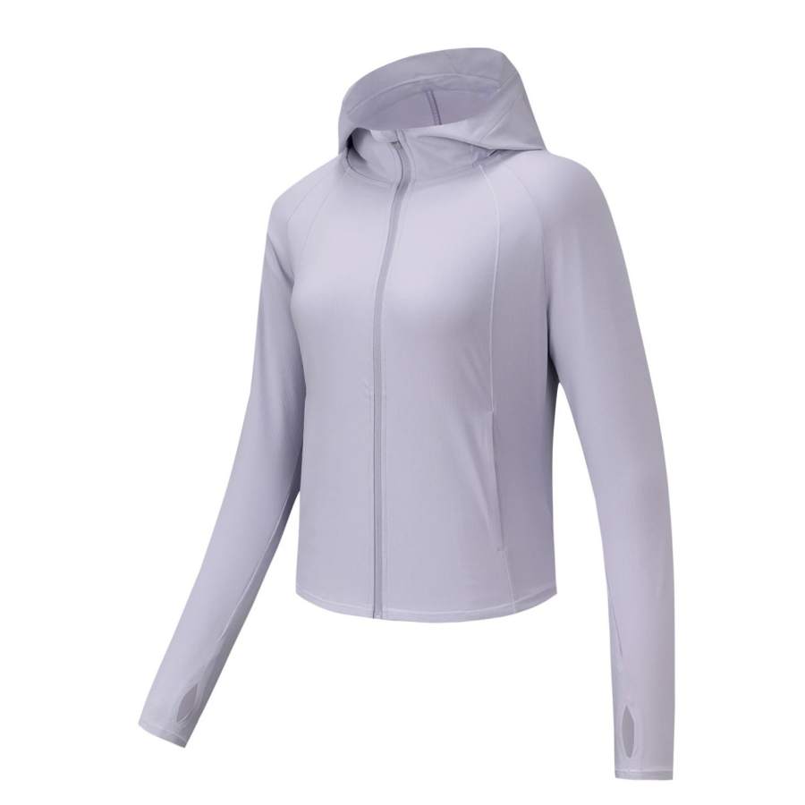 Anta Sun Protection Clothing Women's Light Purple Gray