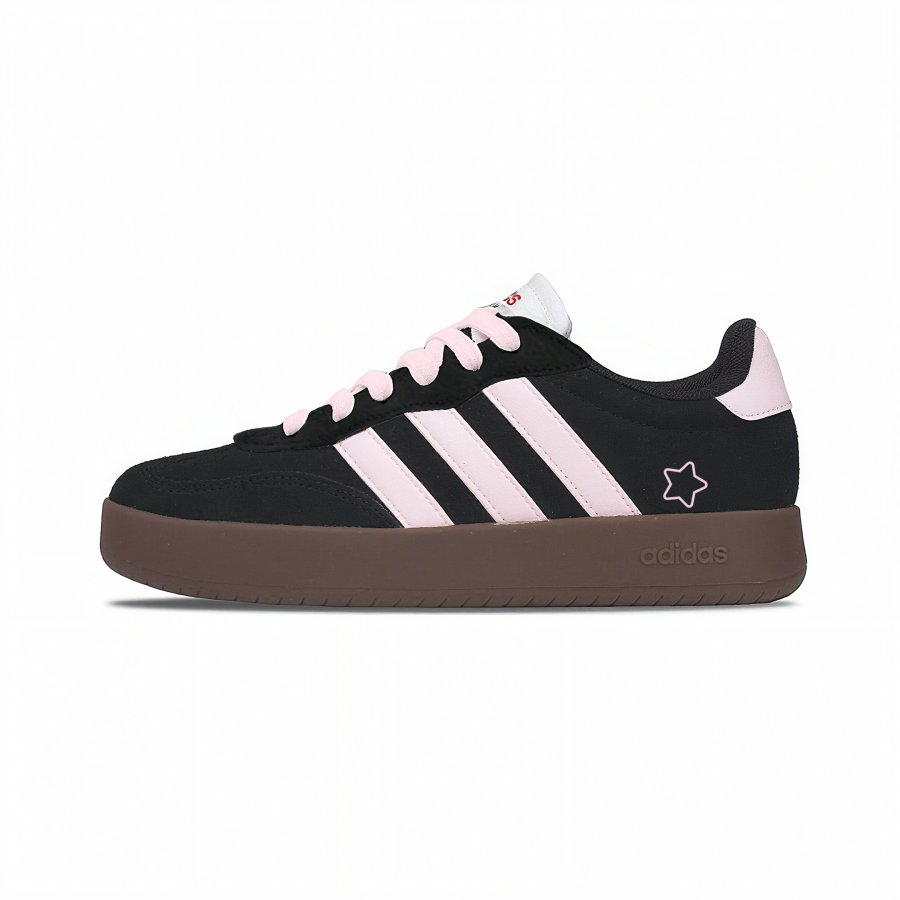 Adidas Adidas BARREDA Synthetic Leather Abrasion Resistant Lightweight Breathable Low top Skateboard Shoes Women's Black Pink