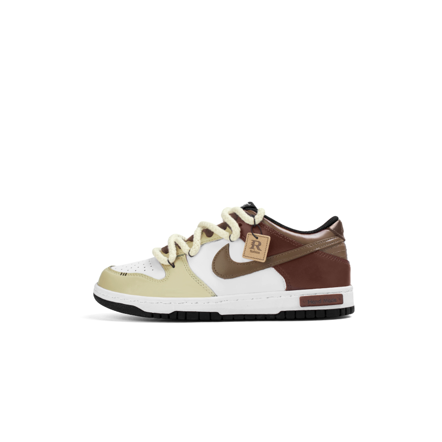 Nike Nike Dunk Synthetic Leather Abrasion Resistant Low top Skateboard Shoes Unisex Custard