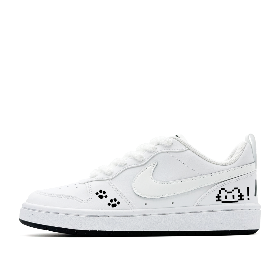 Nike Nike Court Borough Kitten Planet White, Minimalist Style, Individual Trendy, Campus, Cute Synthetic Leather