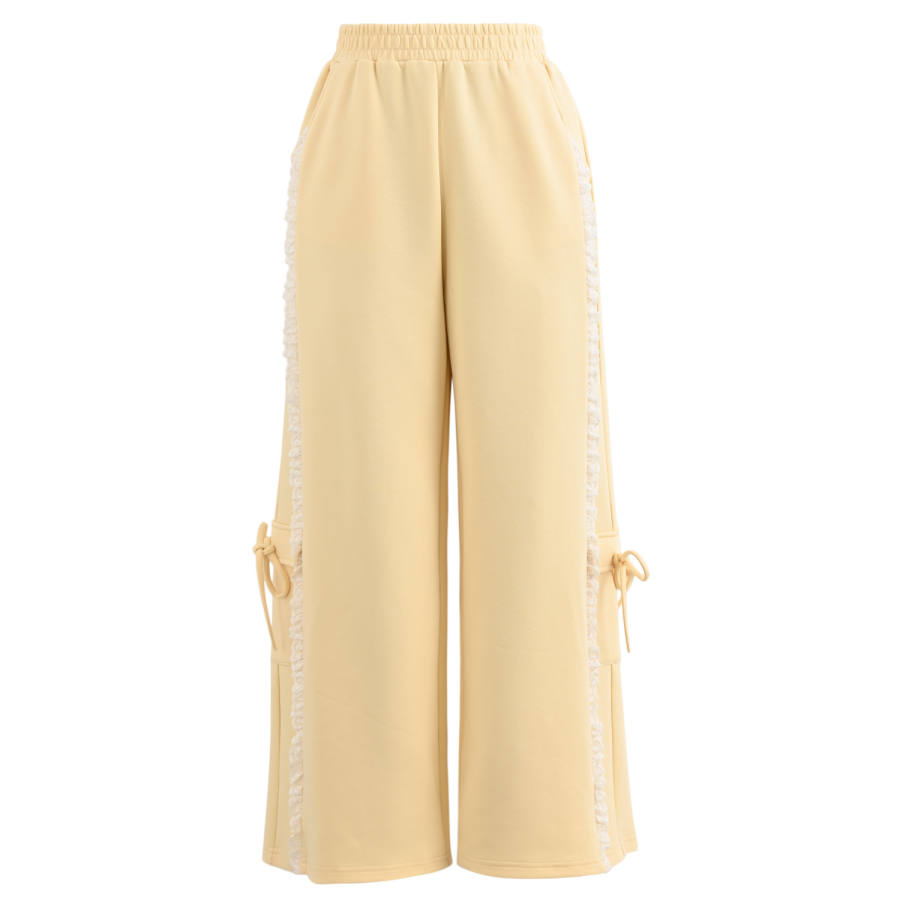 SNBL Casual Pants Women's Yellow Moderate Wide Leg Pants