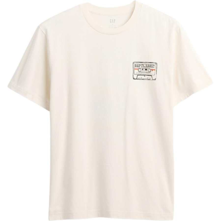 GAP T Shirts Unisex Ivory White Crew Neck