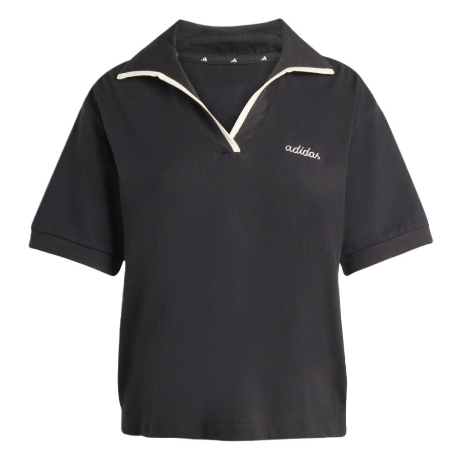 Adidas Adidas Polo Shirts Women's Black/Ecru V Neck Moderate