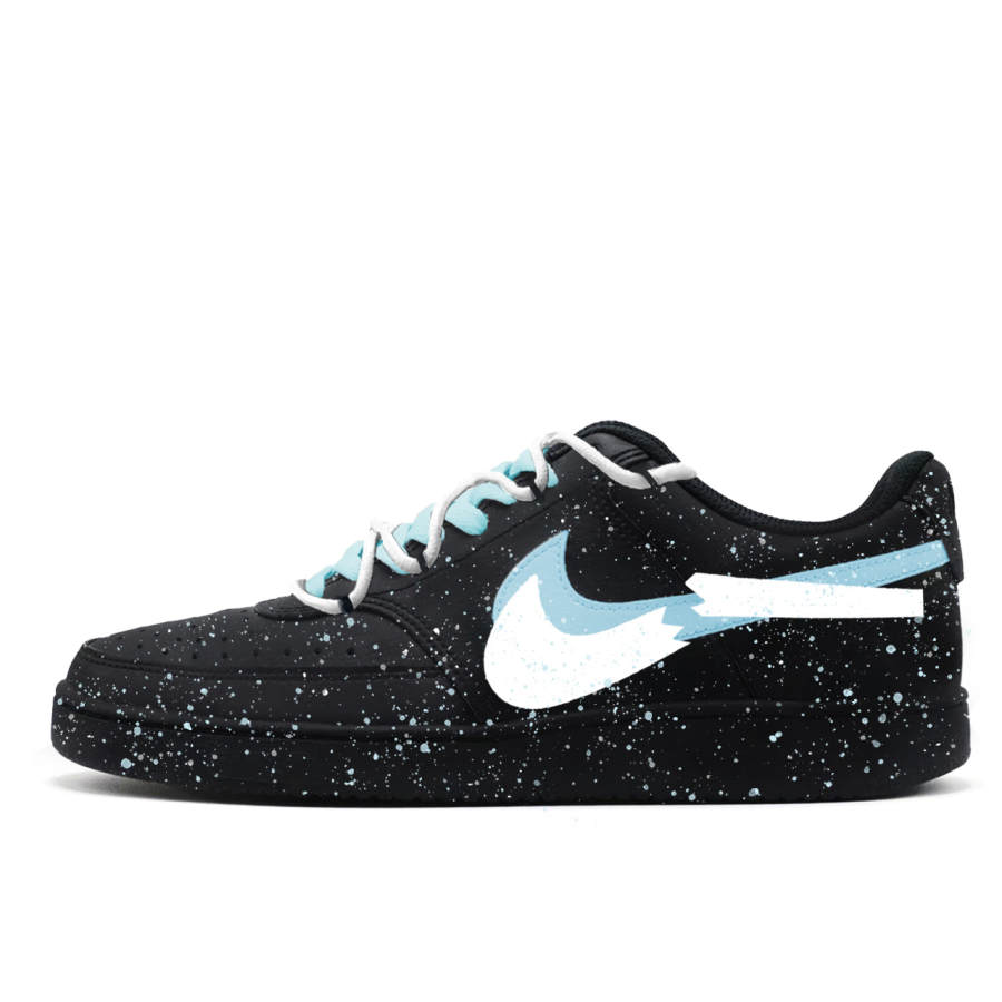 Nike Nike Court Vision 1 Dreamy Star Blue Synthetic Leather Cushioning Abrasion Resistant Low top Skateboard Shoes Unisex