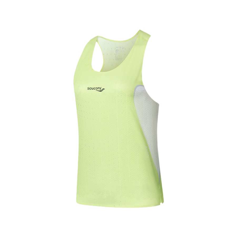 Saucony Tank Tops Women's Yellow Cream Green Moderate Other