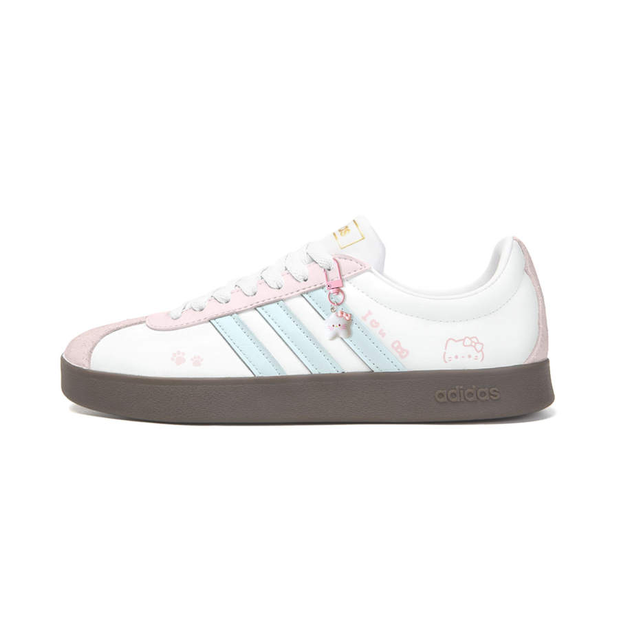 Adidas Adidas VL COURT 2.0 HEY Pink Mist Blue Tone Leather Cushioning Abrasion Resistant Low top Skateboard Shoes Unisex