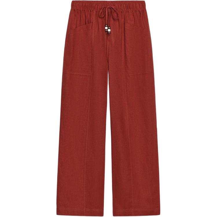 ZARA Casual Pants Women's Red Moderate Straight Fit Pants
