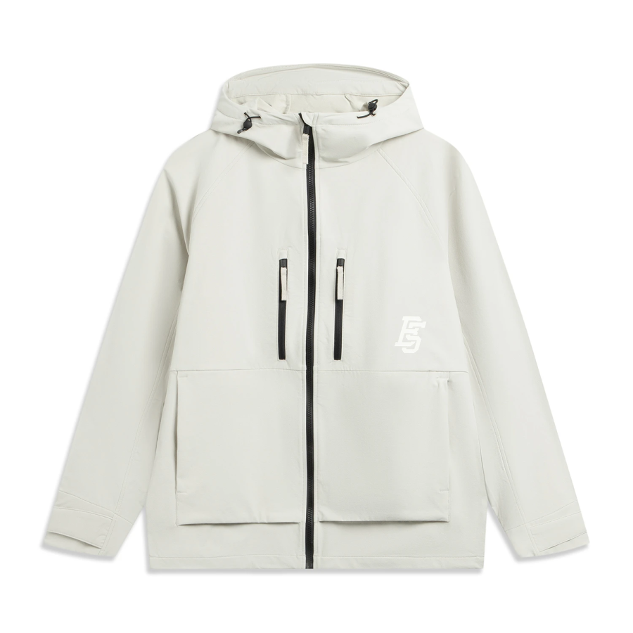 Li-Ning Li Ning Trench Coats Men's Gravel White Gray Hooded Moderate Other