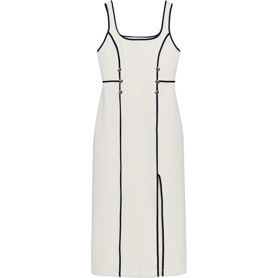 ZARA Sleeveless Dresses Women's Light Beige Square Collar Moderate