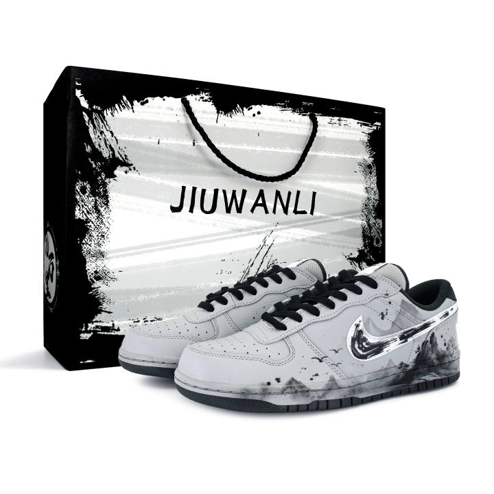 Nike Nike Big Abrasion Resistant Slip Resistant Low top Skateboard Shoes Men's Gray