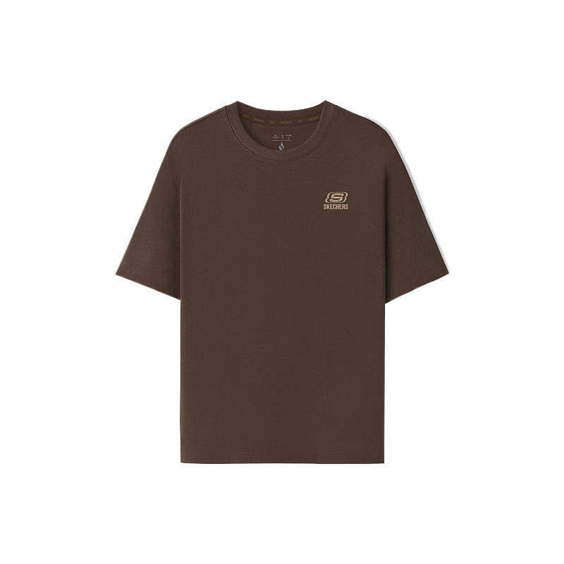 Skechers T Shirts Unisex Dark Caramel Brown/05U5 Crew Neck Moderate