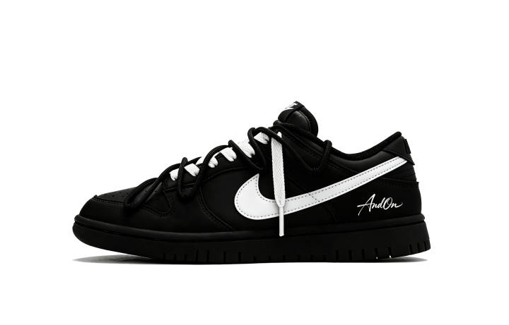 Nike Nike Dunk Black Canvas Abrasion Resistant Low top Skateboard Shoes Unisex Black White