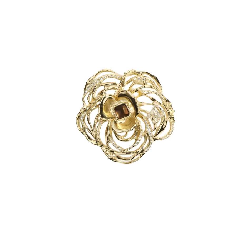 CHANEL Crystal, Rhinestone, Metal, Artificial Pearl Rings Women's Gold