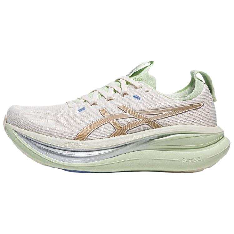 ASICS GEL NIMBUS 28 Cushioning Lightweight Rebound Breathable Running Shoes Women's Ecru