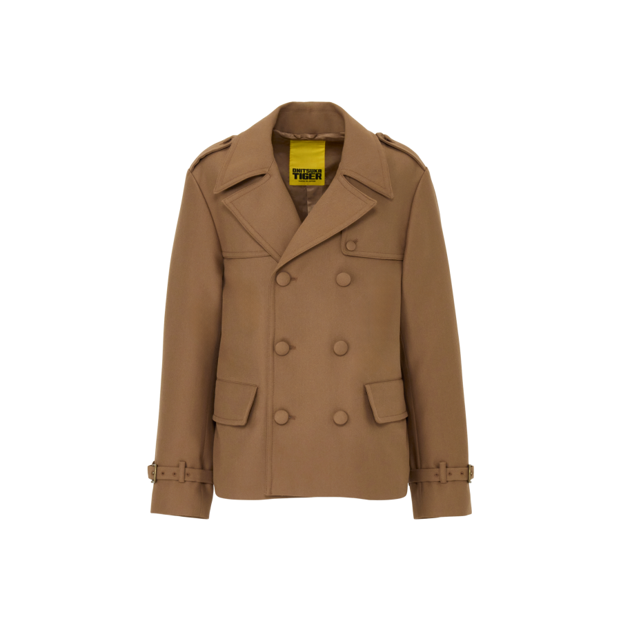 Onitsuka Tiger SS26 SHORT COAT Trench Coat Men's Camel