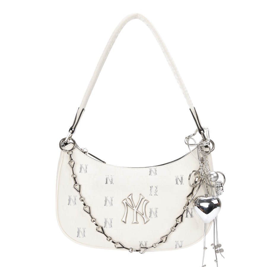 MLB MLB Monogram Collection Polyester Shoulder Bag Regular Women's Cream White