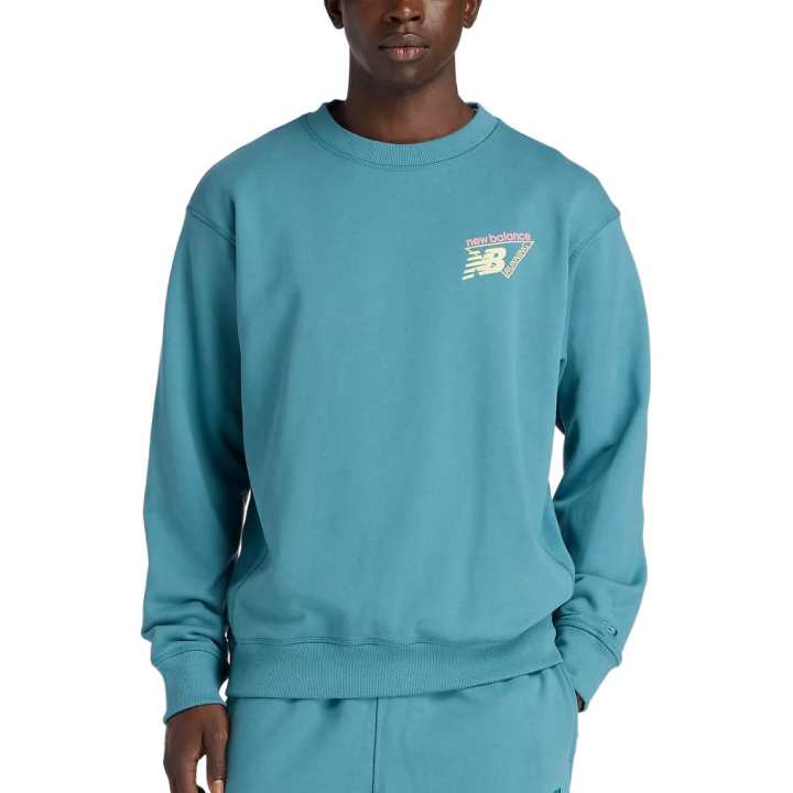 New Balance New Balance Sweatshirts Men's BIG TEAL Crew Neck Moderate