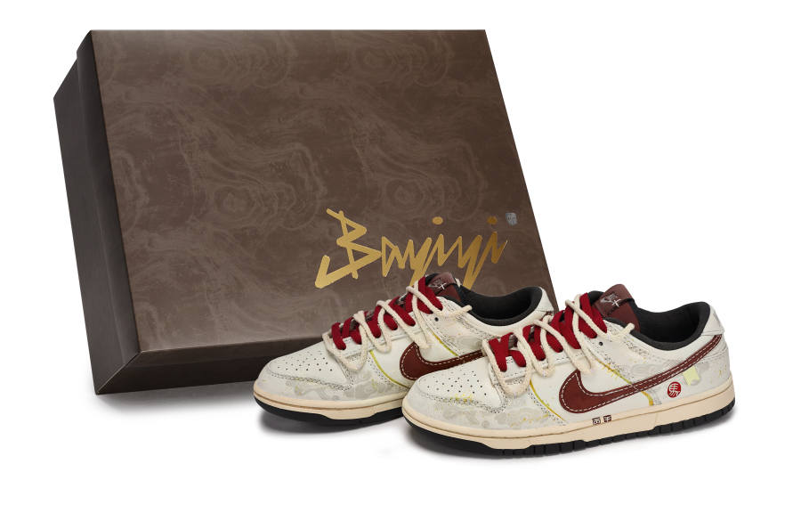 Nike Nike Dunk 811 Manufacturing, Ma Xiaochun, Special Shoe Box Low top Skateboard Shoes Men's Black Rice Red Gold
