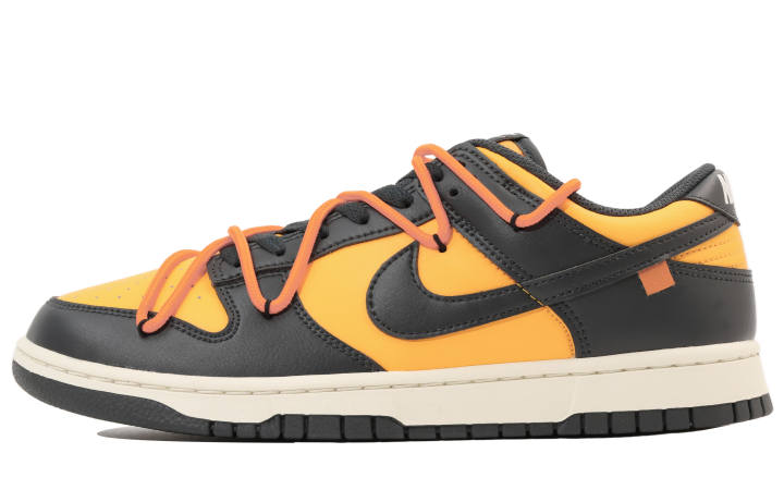 Nike Nike Dunk Leather Abrasion Resistant Slip Resistant Low top Skateboard Shoes Men's Black Yellow