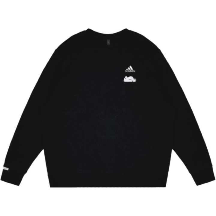 Adidas Adidas LABEL Sweatshirts Unisex Black Crew Neck Thickened Regular